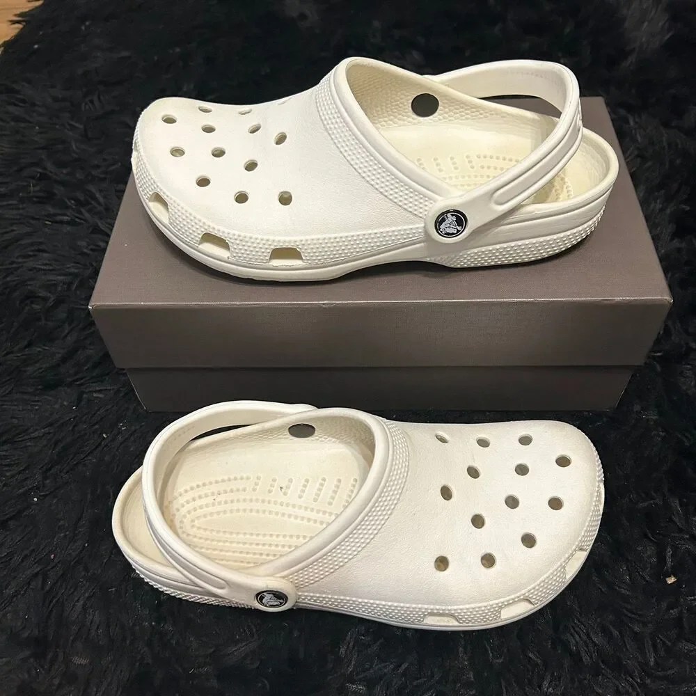 CROCS white clogs sandals slippers mules shoes men’s 7